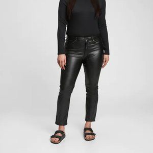 High Rise Faux Leather Jeans
